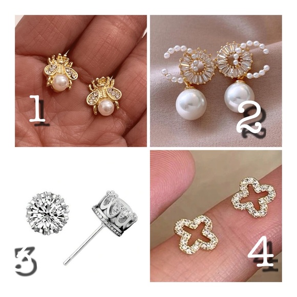 BOGO Pearl & CZ Designer Earrings - Picture 5 of 5